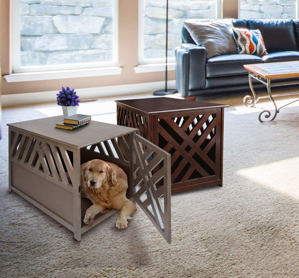 casual home lattice modern dog crate